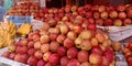 fresh organic produce apple stock isolated on fruit store Royalty Free Stock Photo