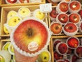 Fresh organic red apples on the farmers market Royalty Free Stock Photo