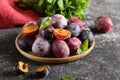 Organic red plums Royalty Free Stock Photo