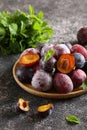Organic red plums Royalty Free Stock Photo