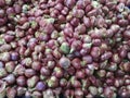 Fresh organic red small onion seeling on farmers market Bangkok Royalty Free Stock Photo