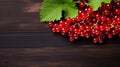 Fresh Organic Redcurrant Berry Horizontal Background.