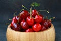 Fresh organic ripe black cherry Royalty Free Stock Photo