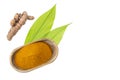 Fresh Organic Root And Turmeric Powder - Curcuma Longa Royalty Free Stock Photo