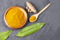 Fresh Organic Root And Turmeric Powder - Curcuma Longa Royalty Free Stock Photo