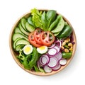 Fresh organic salad on white background