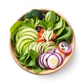 Fresh organic salad on white background