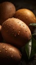 Fresh Organic Sapodilla Fruit Vertical Background.