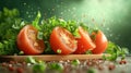 Fresh organic sliced tomatoes for salad preparation Royalty Free Stock Photo