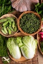 Fresh organic Southeast Asian vegetables from local farmer market Royalty Free Stock Photo