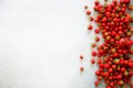 Fresh organic strawberries background with copy space. Top view. Summer, vitamin, vegan, vegetarian concept. Berries Royalty Free Stock Photo