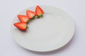 Sliced halved strawberries - Free Stock Image