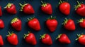 Fresh Organic Strawberry Horizontal Seamless Background.