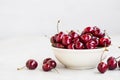 Fresh organic tasty cherries in a bowl Royalty Free Stock Photo