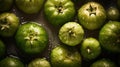 Fresh Organic Tomatillo Vegetable Horizontal Background.