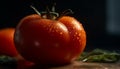Fresh organic tomato slice, a healthy gourmet ingredient for salad generated by AI