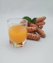 Fresh organic turmeric juice, health benefits