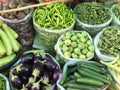 Fresh organic vegetable on street market stall Royalty Free Stock Photo