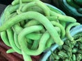 Fresh organic vegetable on street market stall Royalty Free Stock Photo