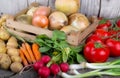 Fresh Organic Vegetable on wood table