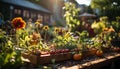 Fresh organic vegetables in a colorful autumn vegetable garden generated by AI Royalty Free Stock Photo