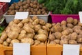 Fresh organic and vegetables at farmers market in city Royalty Free Stock Photo