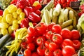 Fresh organic vegetables on farmers market Royalty Free Stock Photo