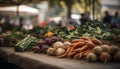 Fresh organic vegetables and fruits for sale at farmers market generated by AI Royalty Free Stock Photo