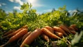 Fresh, organic vegetables harvested from the homegrown garden generated by AI