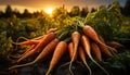 Fresh, organic vegetables harvested from the homegrown garden generated by AI