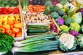 Fresh organic vegetables at local farmers market Royalty Free Stock Photo