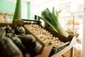 Fresh organic vegetables at a local organic farmer market Royalty Free Stock Photo