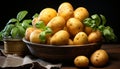 Fresh organic vegetables on wooden table, healthy eating nature bounty generated by AI Royalty Free Stock Photo