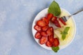 Fresh Organic Vegetarian Fruit Salad on a plate Royalty Free Stock Photo