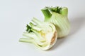 Fresh organic whole and sliced Fennel bulbs Royalty Free Stock Photo