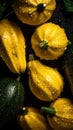 Fresh Organic Yellow Squash Vegetable Vertical Background. Royalty Free Stock Photo