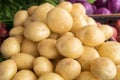 Fresh organic young potatoes sold on market Royalty Free Stock Photo