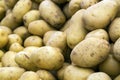 Fresh organic young potatoes sold on market Royalty Free Stock Photo