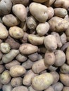 Fresh organic young potatoes sold on market Royalty Free Stock Photo