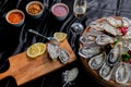 Fresh Oysters with lemon slice