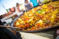 Fresh paella being cooked