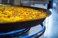 Fresh paella being cooked