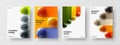 Multicolored 3D orbs annual report concept bundle. Bright company cover vector design illustration composition. Royalty Free Stock Photo