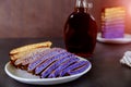 Fresh pancakes with chocolate glaze Royalty Free Stock Photo