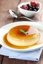 Fresh panna cotta with caramel Royalty Free Stock Photo