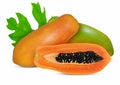 Fresh Papaya fruit isolated on white background Royalty Free Stock Photo