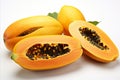 Fresh papaya fruit isolated on white background perfect for high quality advertising Royalty Free Stock Photo