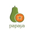 Fresh Papaya Fruit Logo Template Vector Illustration