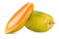 Fresh Papaya fruits on white Royalty Free Stock Photo