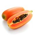 Fresh papaya isolated white background AI generated Royalty Free Stock Photo